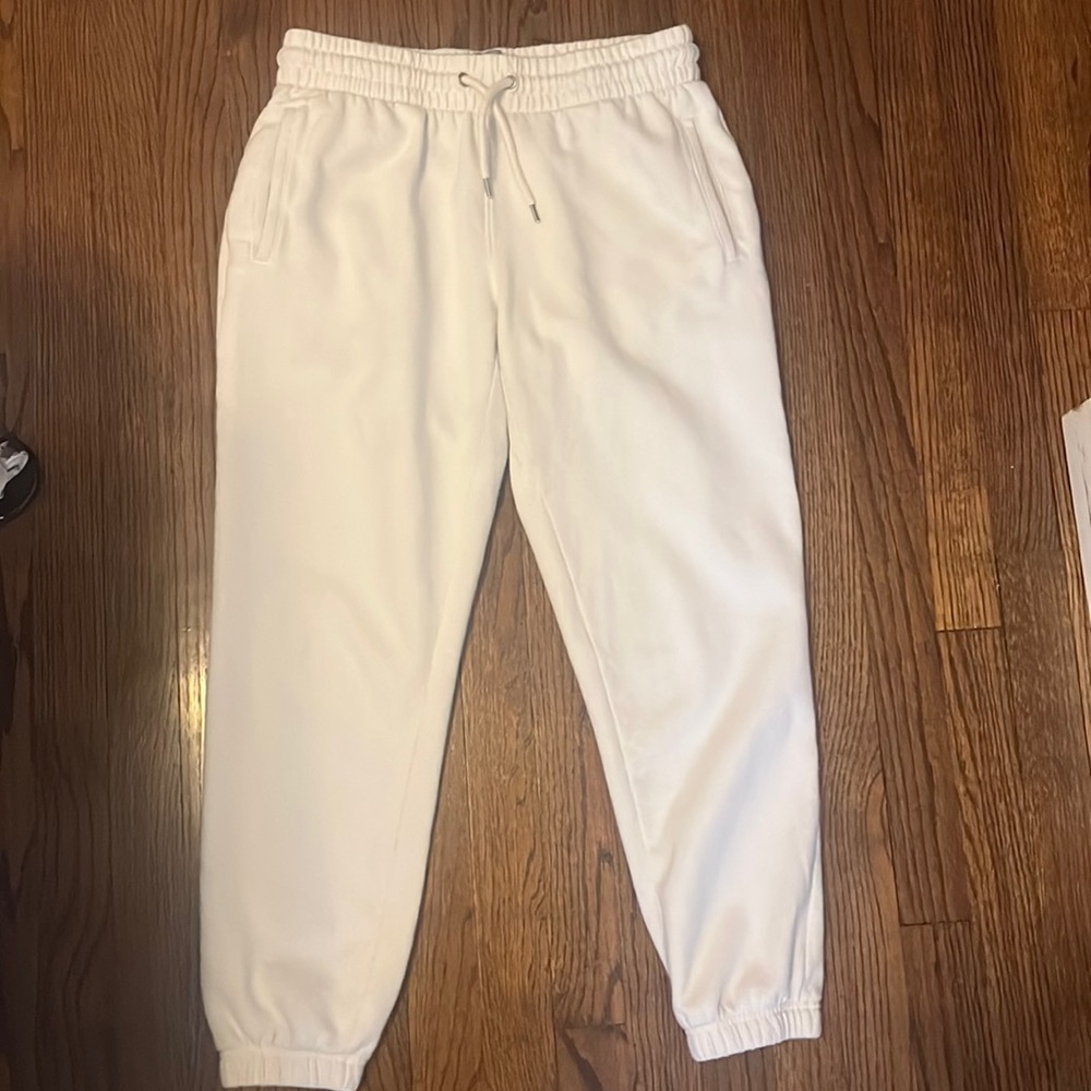 Gap size S fleece sweatpant joggers, soft white